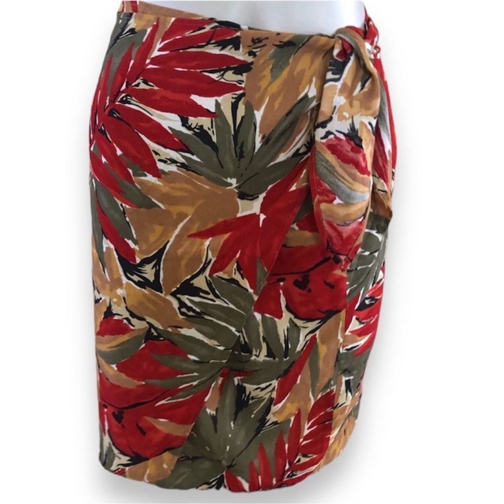 Vintage Tropical Floral Wrap Skirt by Rumours - Size M - Picture 2 of 12